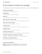 Completed example page showing brief gratitude, affirmation, action, service, and reflection answers